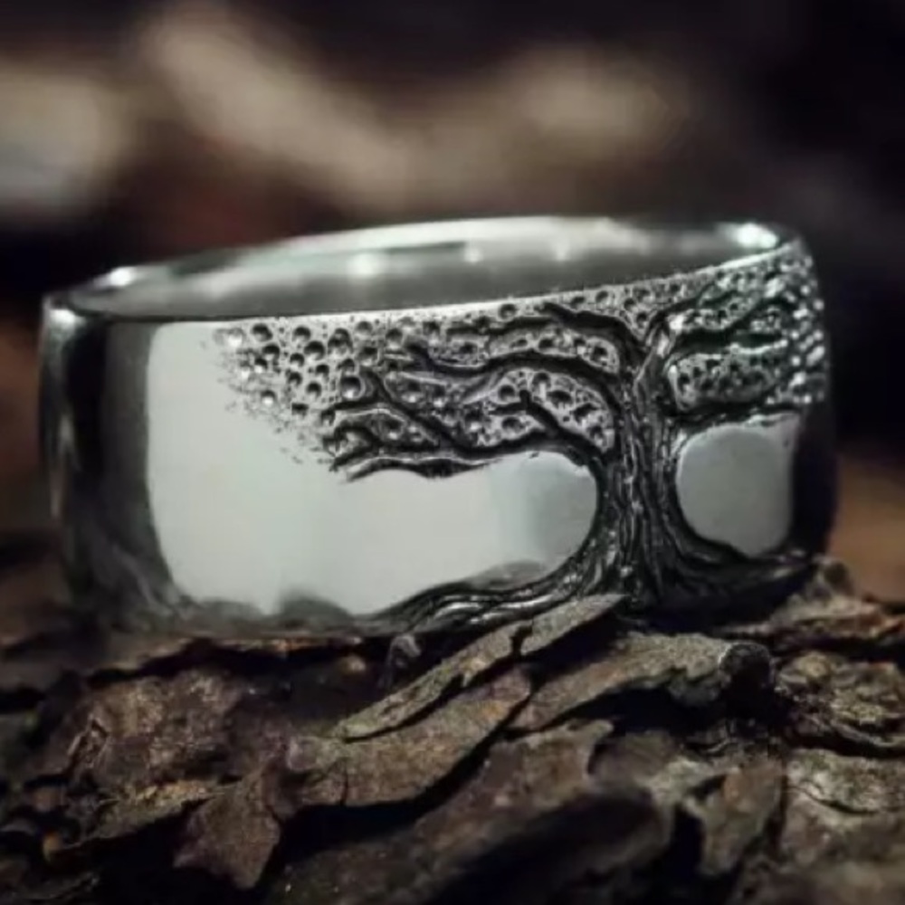 Silver Tree Design Ring